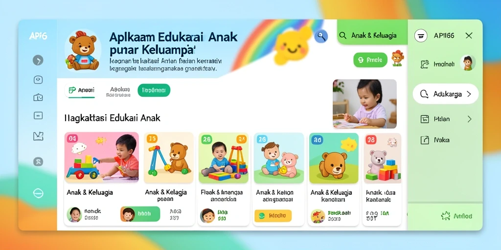 Antarmuka yang interaktif dan menarik untuk anak-anak.