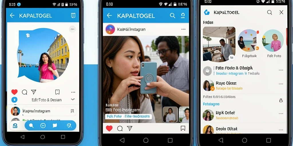 Antarmuka KAPALTOGEL menampilkan berbagai pilihan filter Instagram yang menarik.