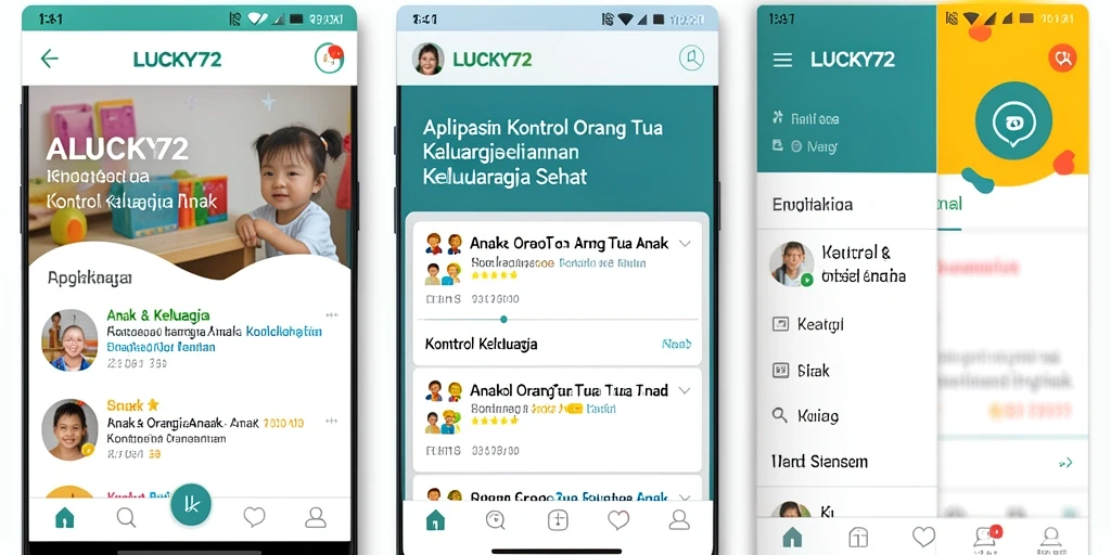 Antarmuka LUCKY72 yang sederhana dan informatif untuk kontrol orang tua.
