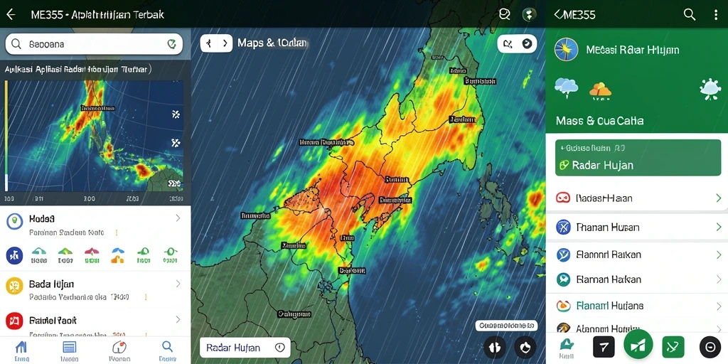 Tampilan antarmuka ME355 yang menunjukkan radar hujan secara real-time.