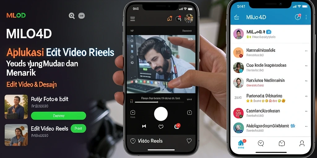 Antarmuka MILO4D menampilkan alat edit video reels yang mudah digunakan.