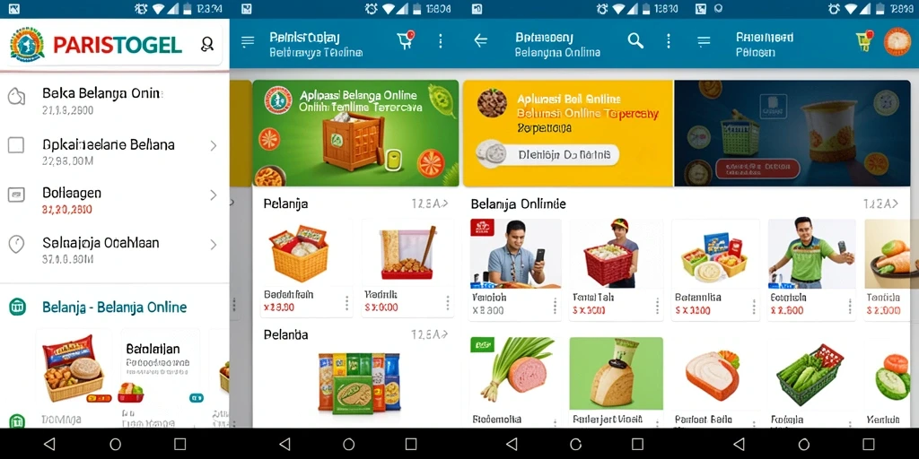 Screenshot utama PARISTOGEL menampilkan antarmuka Belanja Online yang menarik.