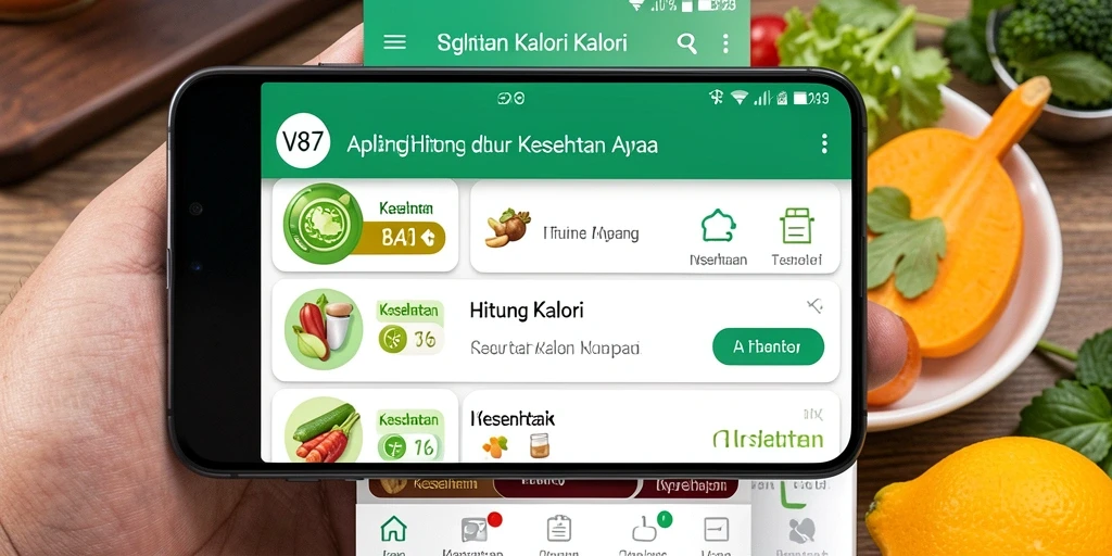 Screenshot antarmuka aplikasi Hitung Kalori V87 yang memudahkan pengguna.