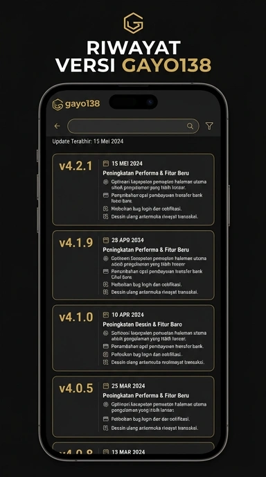 Riwayat Versi Gayo138 untuk Pengguna Android